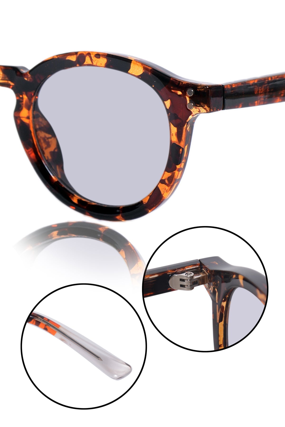 Legacy Round Sunglasses – UV400 Polarized (Crystal Grey)