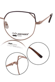 Luxury Series : Pure Titanium Metal Spectacle Eyeglasses | Cat Eye Metal Eyewear Frame (Purple and Rose Gold)