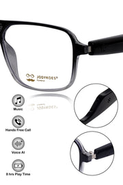 Jodykoes Square Smart Glasses with Speaker and Voice Assistant (Blue)