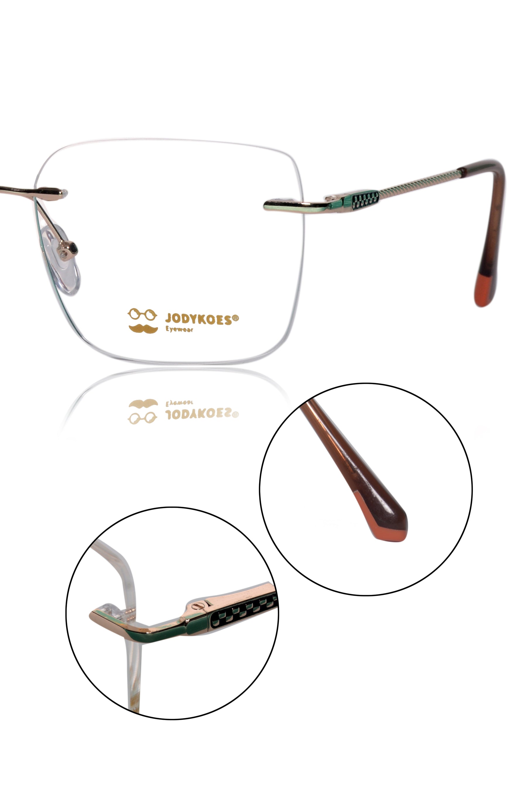 Square Signature Rimless Frame