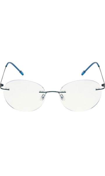 Round Signature Rimless Frame (Blue)