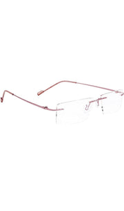Rectangle Signature Rimless Frame (Pink)
