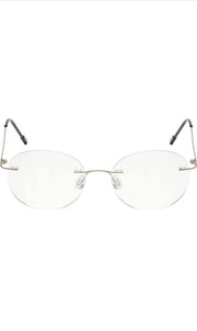 Round Signature Rimless Frame (Silver)