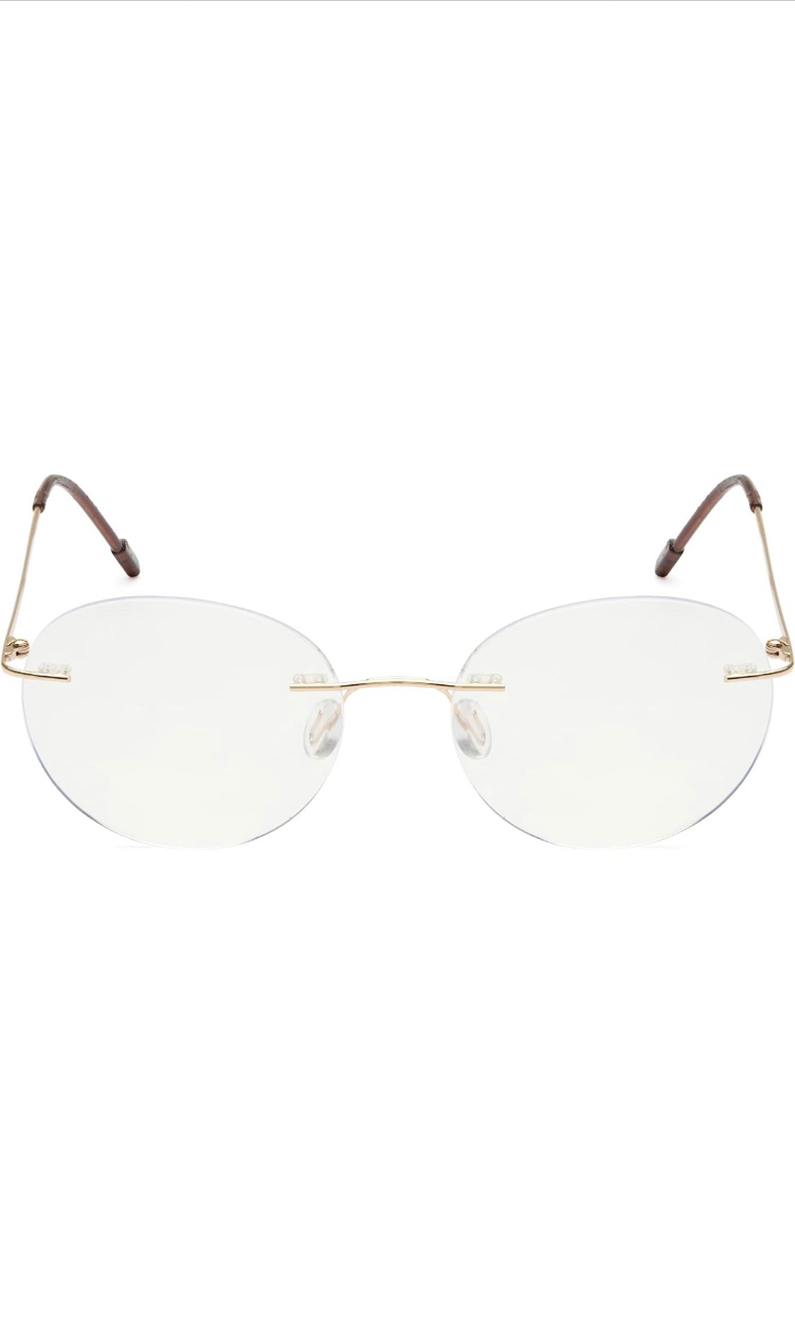 Round Signature Rimless Frame (Gold)