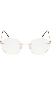 Round Signature Rimless Frame (Gold)