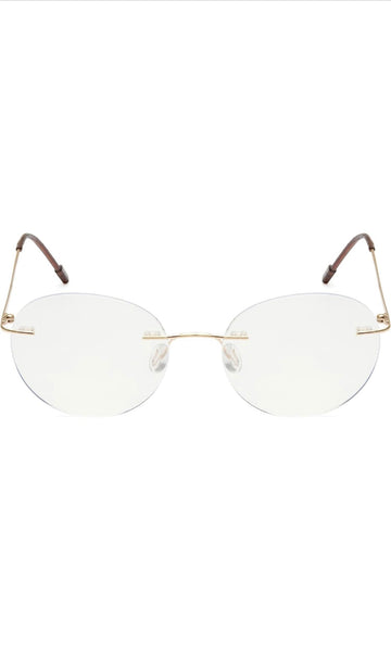 Round Signature Rimless Frame (Gold)