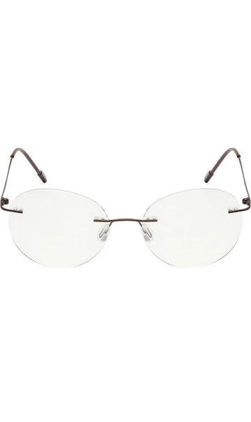 Round Signature Rimless Frame (Copper Brown)