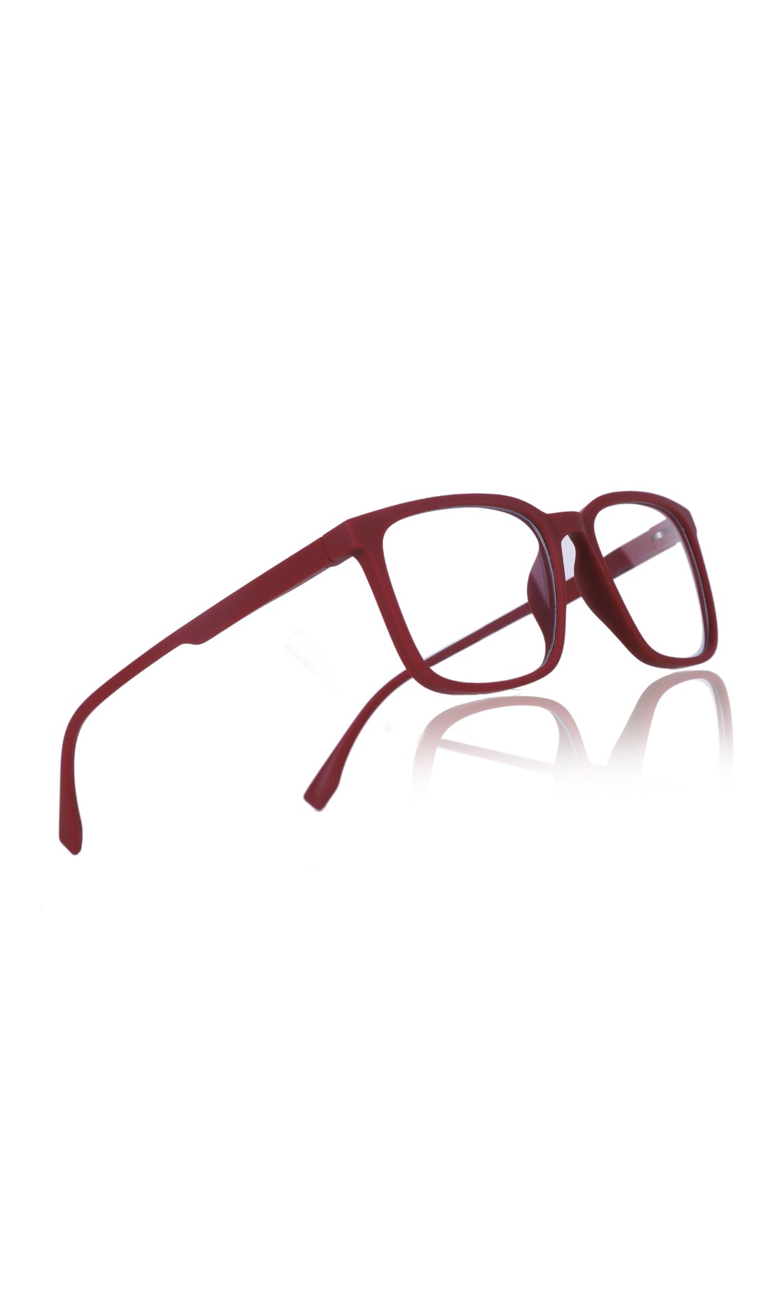 Colour Series : Vibrant colours eyewear rectangle frames with anti glare and blue filter eyeglasses for men and women (Cherry Red)