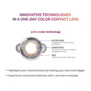 Freshlook FLCC OneDay ALLURE BLUE Color Contact Lens 10 Lens Box