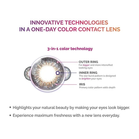 Freshlook FLCC OneDay ALLURE BLUE Color Contact Lens 10 Lens Box