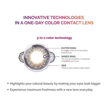 Freshlook FLCC OneDay ALLURE BLUE Color Contact Lens 10 Lens Box