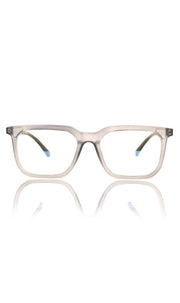 Colour Frame Series: Stylish Square Spectacle Frames with Blue Ray Protection and Anti-Glare Glasses for Men and Women (Frost Transparent Blue)