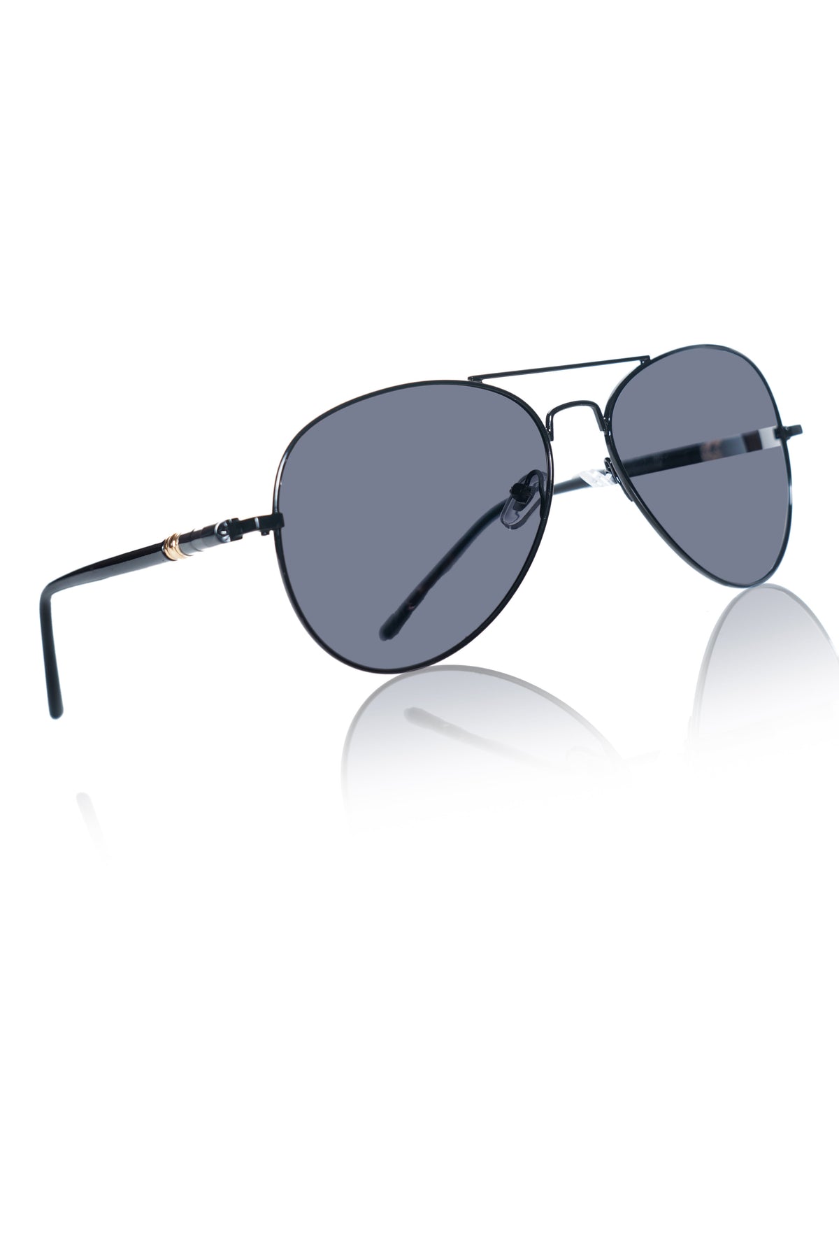 Series Obsession : Premium Polarized Aviator Sunglass with Designer Arms For UV Protection, Sun Shade Glares Fashion Accessories (Black)