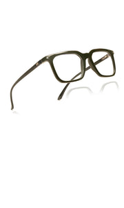 Colour Frame Series: Stylish Square Spectacle Frames with Blue Ray Protection and Anti-Glare Glasses for Men and Women (Green)