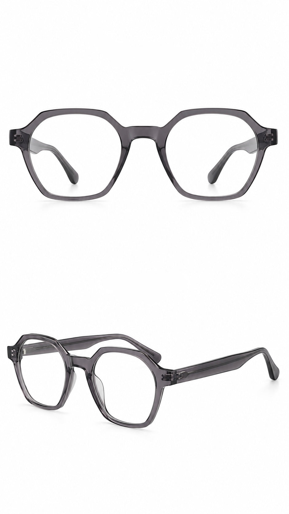 Smoke Grey Stylish Glasses Frame