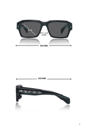 Legacy Square Sunglasses – UV400 Polarized (Black)