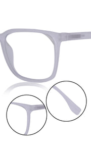 Colour Series : Vibrant colours eyewear rectangle frames with anti glare and blue filter eyeglasses for men and women (Pearl White)