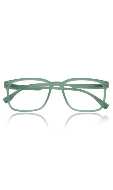 Colour Series : Vibrant colours eyewear rectangle frames with anti glare and blue filter eyeglasses for men and women (Sky Green)