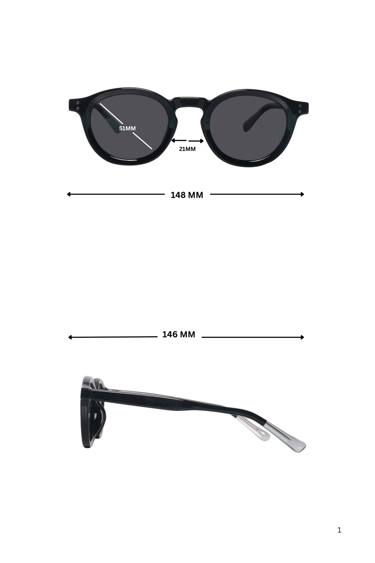 Legacy Round Sunglasses – UV400 Polarized (Black)