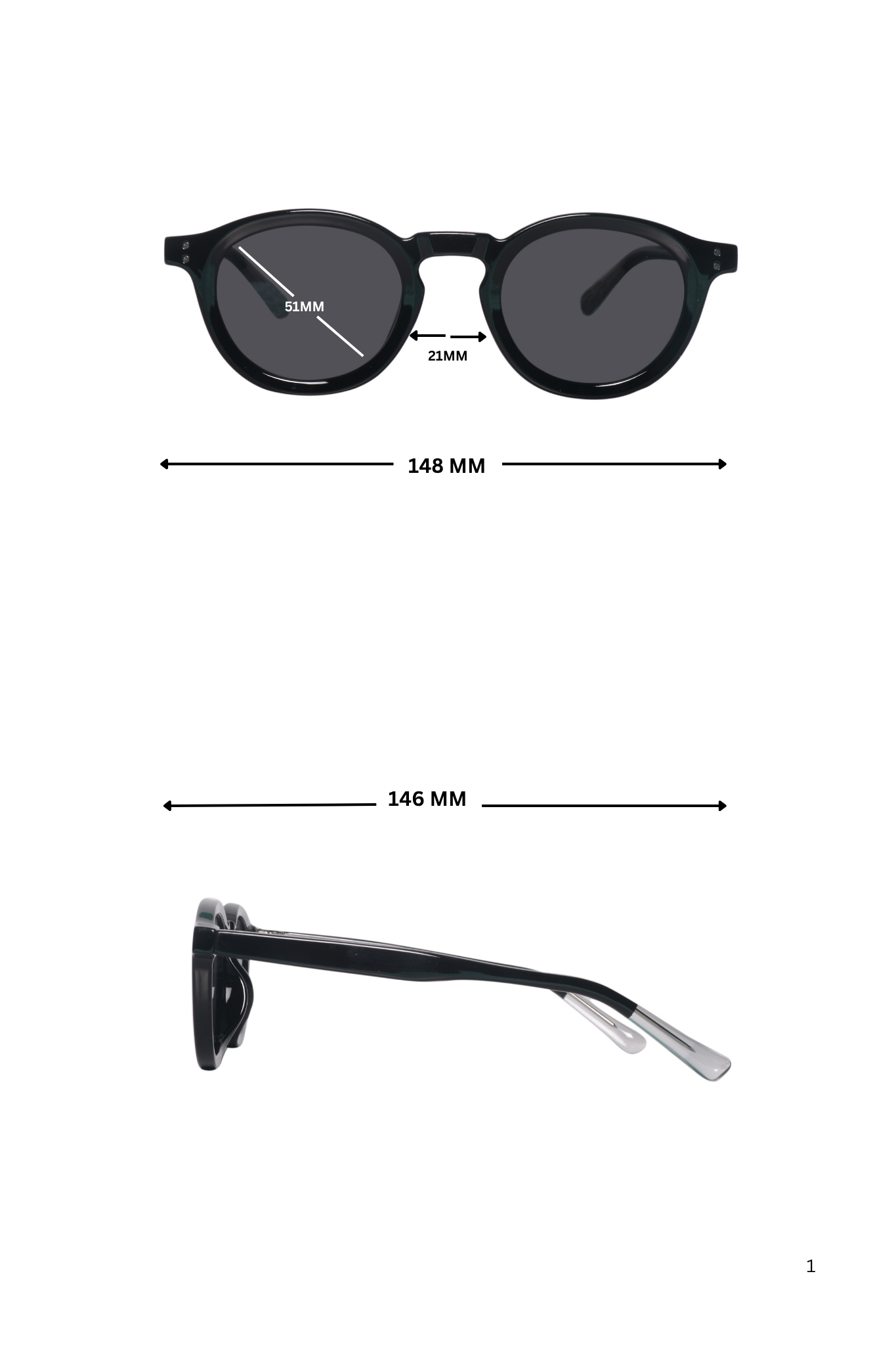 Legacy Round Sunglasses – UV400 Polarized (Black)