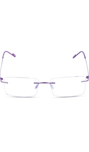 Rectangle Signature Rimless Frame (Purple)
