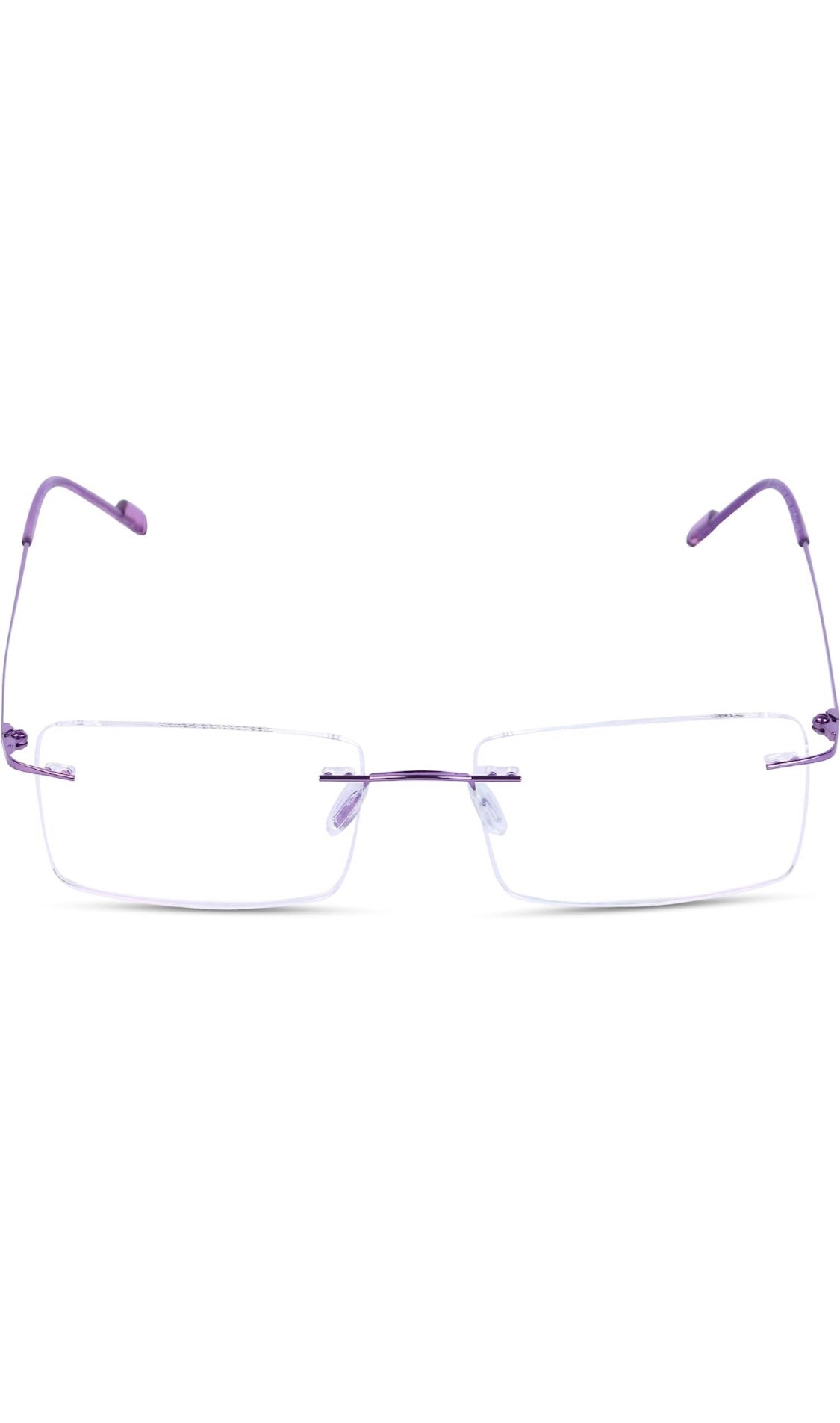 Rectangle Signature Rimless Frame (Purple)