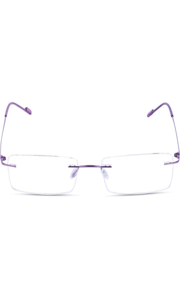 Rectangle Signature Rimless Frame (Purple)