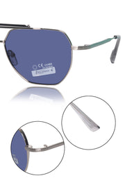 Legacy Metal Square Sunglasses – UV400 Polarized (Blue)