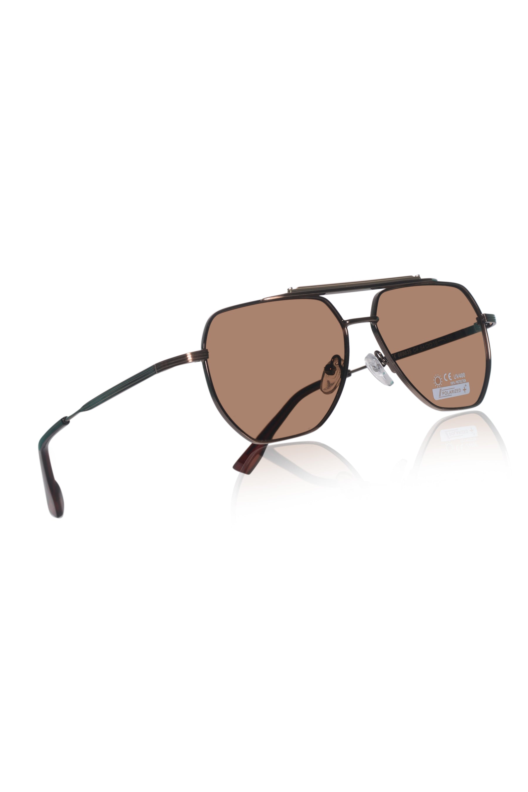 Legacy Metal Square Sunglasses – UV400 Polarized (Brown)