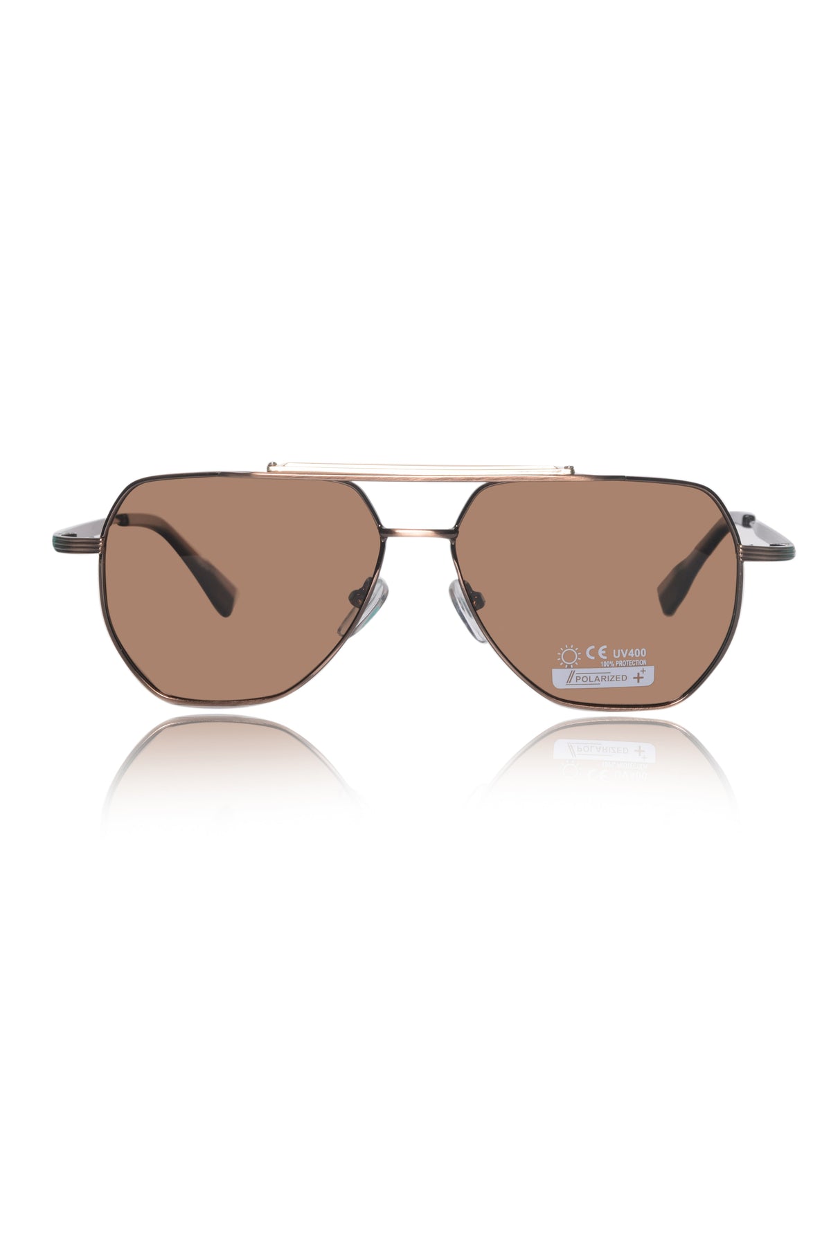 Legacy Metal Square Sunglasses – UV400 Polarized (Brown)