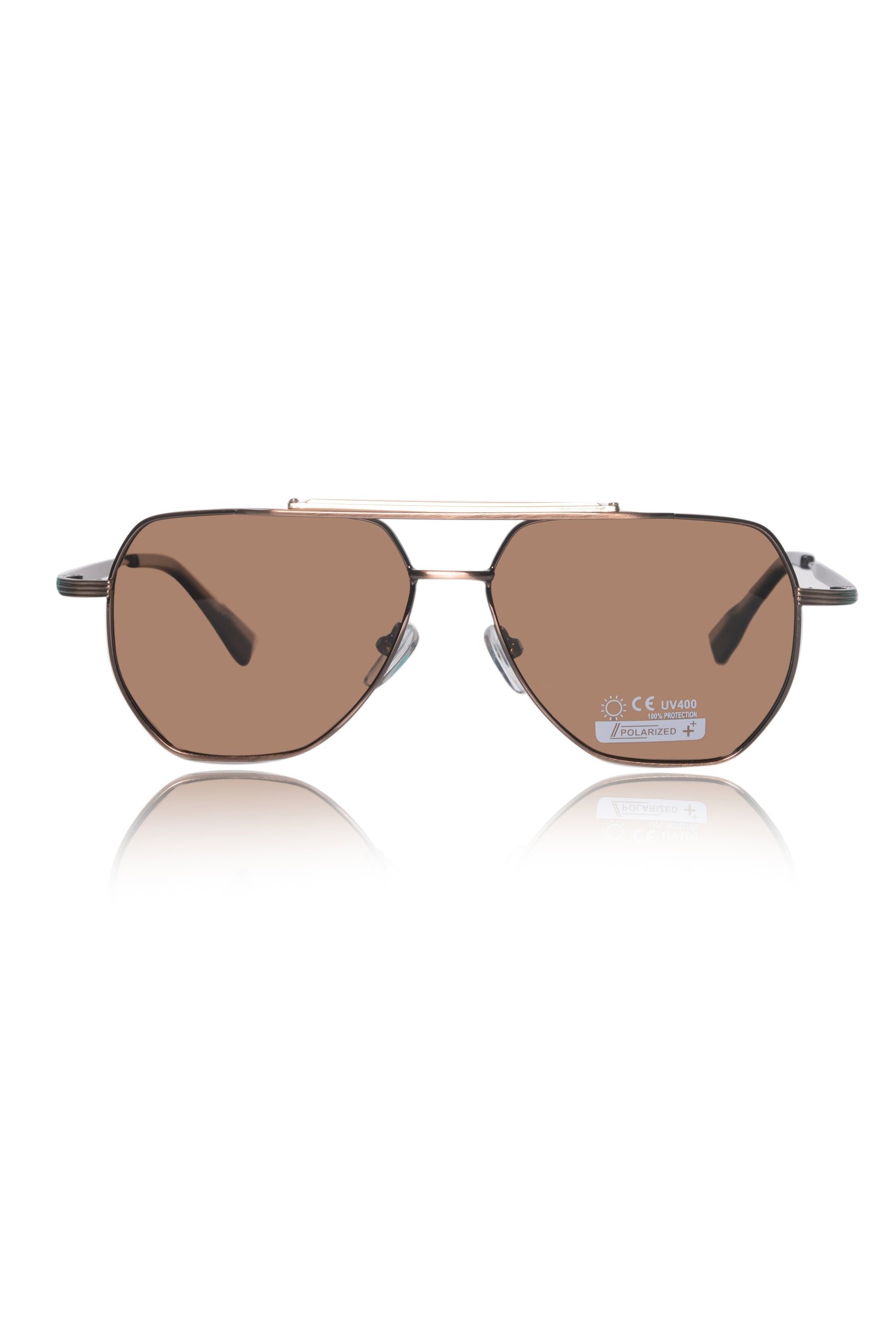 Legacy Metal Square Sunglasses – UV400 Polarized (Brown)
