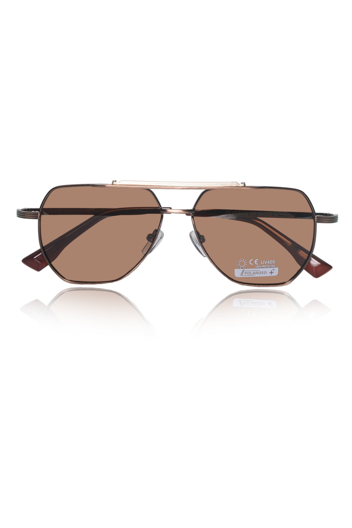 Legacy Metal Square Sunglasses – UV400 Polarized (Brown)