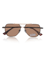 Legacy Metal Square Sunglasses – UV400 Polarized (Brown)