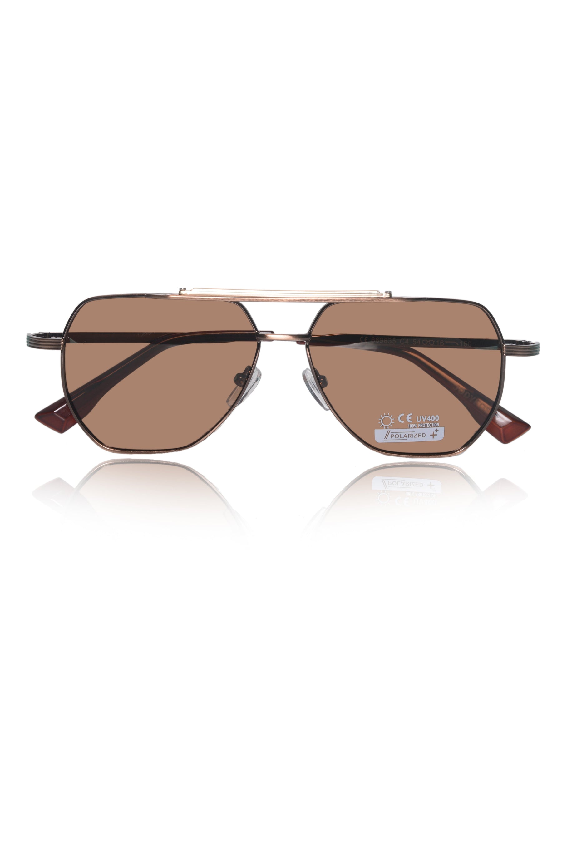Legacy Metal Square Sunglasses – UV400 Polarized (Brown)