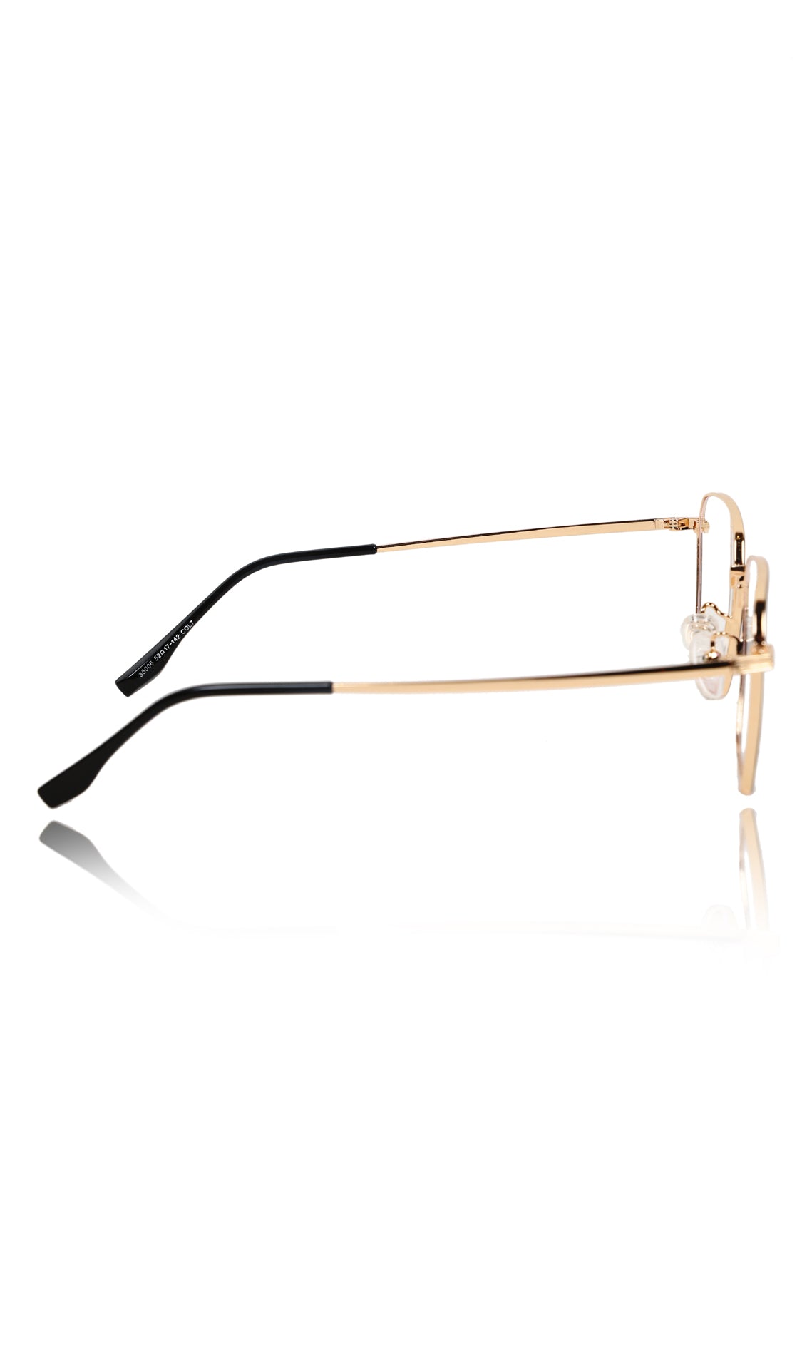 Premium Series Metal Spectacle Frame With Anti-Glare Blue Light Blocking Eyeglasses for Men and Women | Computer and Mobile Phone Protection Eyewear Frames (Black and Gold)