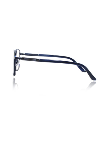 Founder's Edition Square Metal Titanium Eyeglass Frame | Premium Luxury Titanium Eyewear Glasses (Black-Blue)