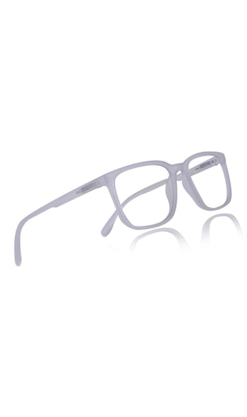 Colour Series : Vibrant colours eyewear rectangle frames with anti glare and blue filter eyeglasses for men and women (Pearl White)