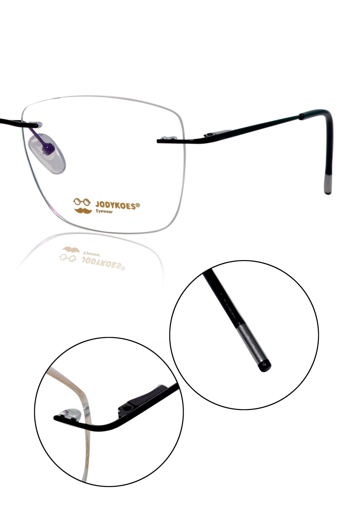 Square Signature Rimless Frame