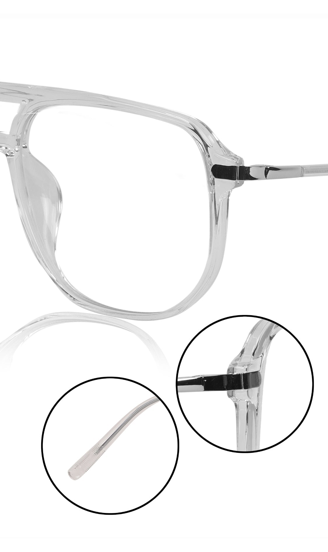 Premium Oversized Eyeglass Frames: Stylish Anti-Glare and Blue Light Blocking Glasses for Enhanced Computer and Mobile Phone Protection, Unisex Design (Transparent)