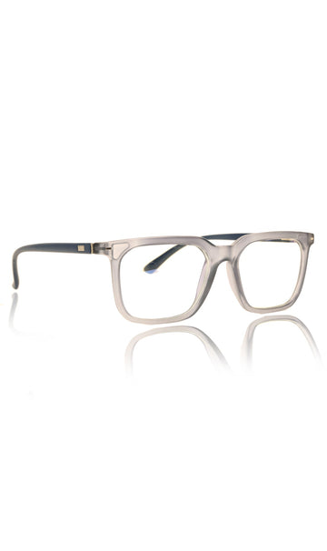 Colour Frame Series: Stylish Square Spectacle Frames with Blue Ray Protection and Anti-Glare Glasses for Men and Women (Frost Transparent Blue)