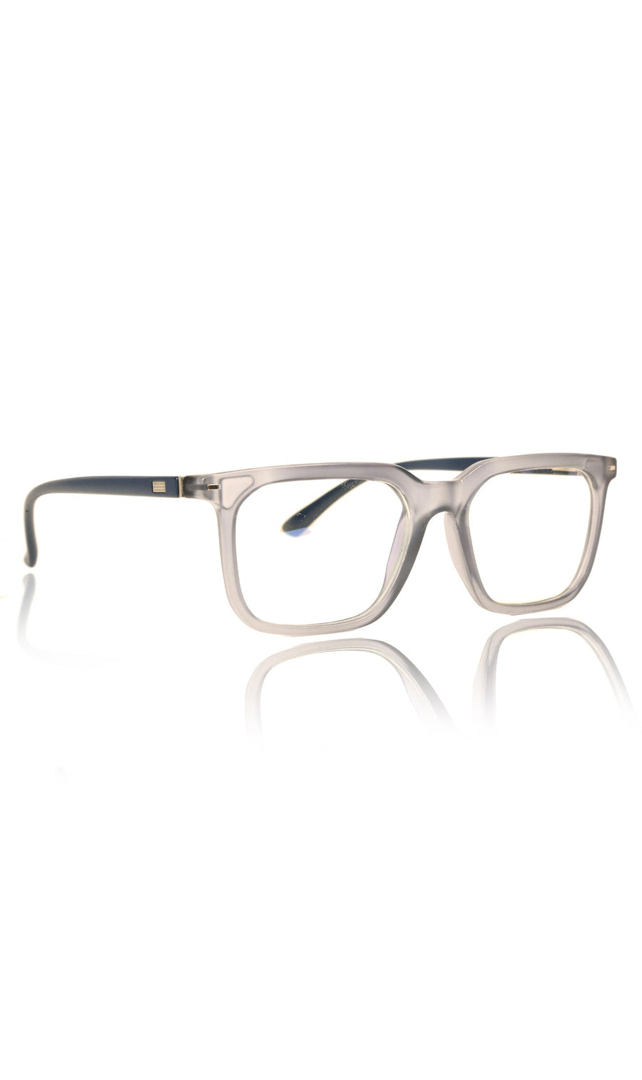 Colour Frame Series: Stylish Square Spectacle Frames with Blue Ray Protection and Anti-Glare Glasses for Men and Women (Frost Transparent Blue)