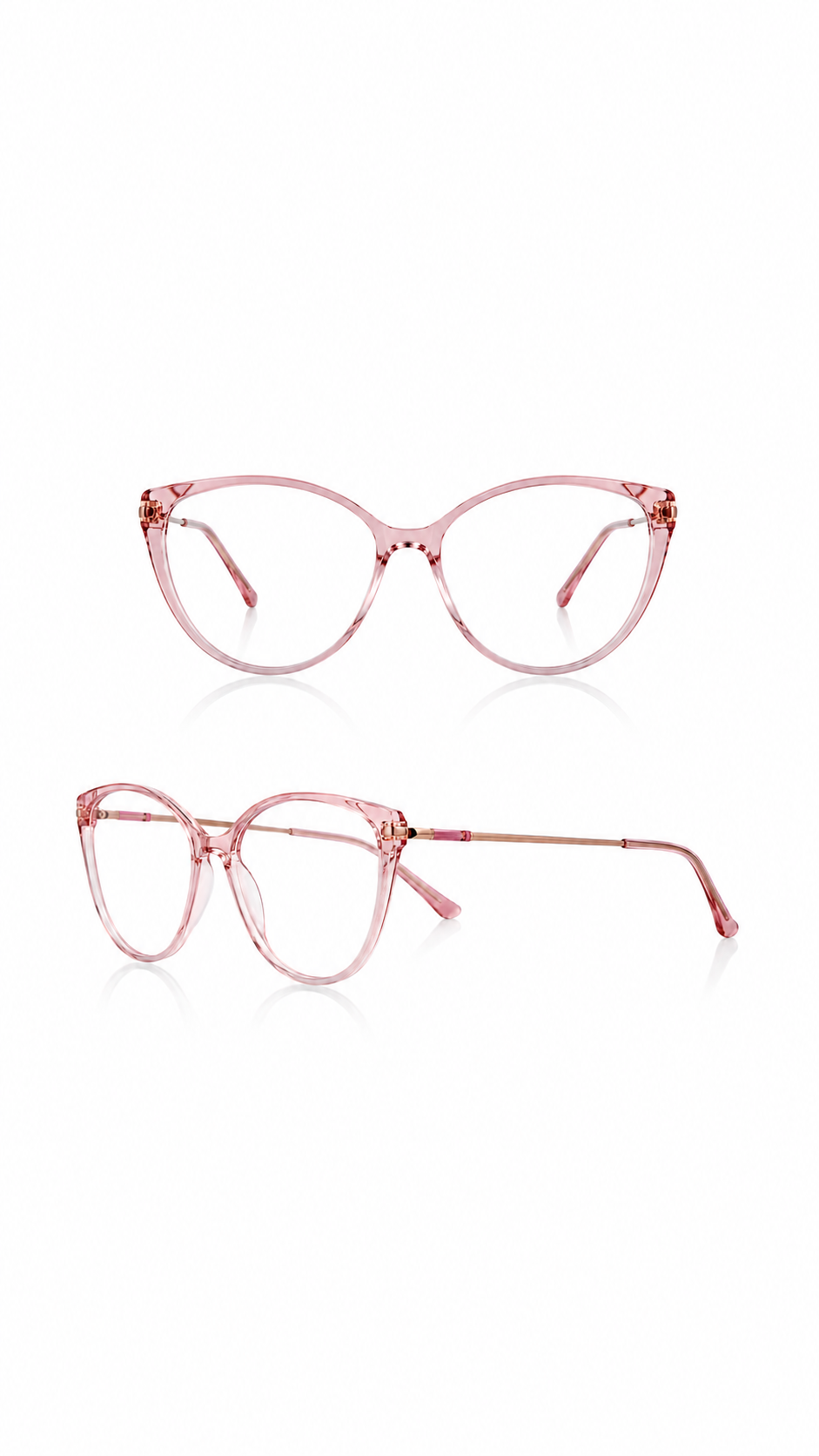 Pink Oversized Cat Eye Glasses Frame