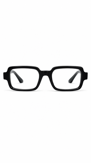 Black Rectangle Stylish Glasses Frame