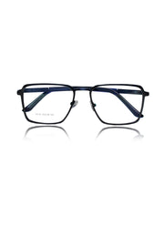 Founder's Edition Square Metal Titanium Eyeglass Frame | Premium Luxury Titanium Eyewear Glasses (Black-Blue)