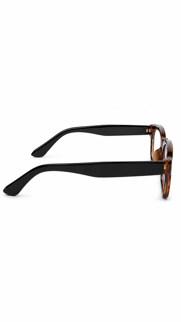 Tortoise Brown Rectangle Stylish Glasses Frame (Dark Leopard Print)