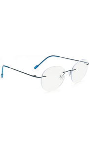 Round Signature Rimless Frame (Blue)