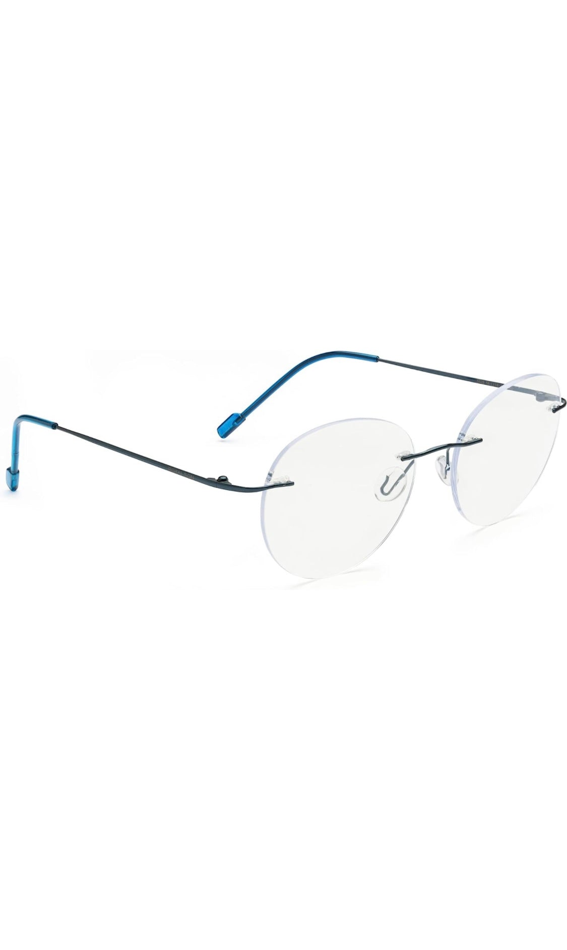 Round Signature Rimless Frame (Blue)