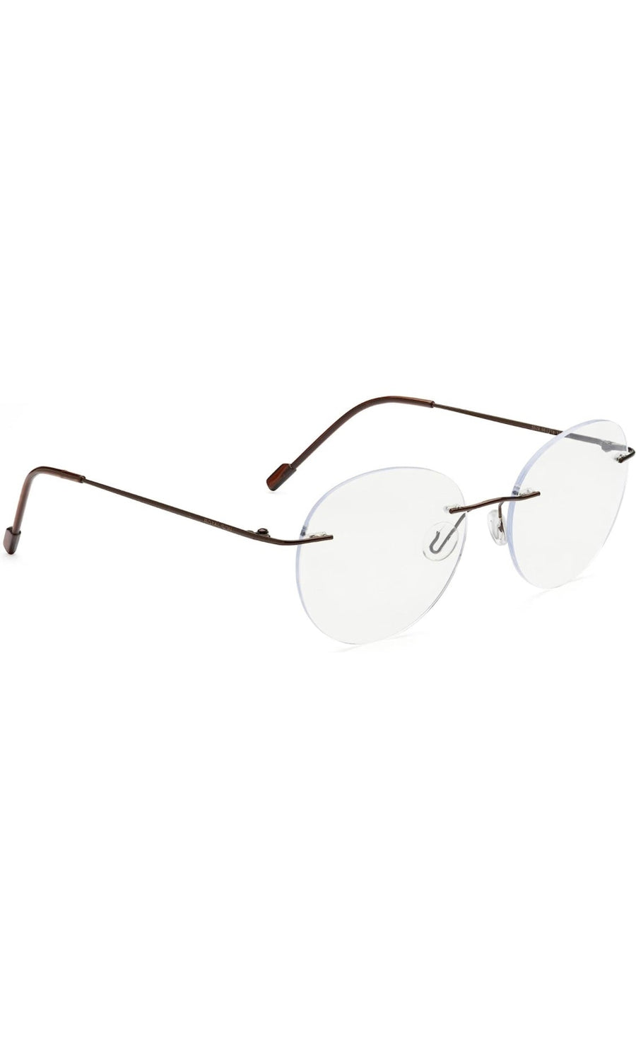 Round Signature Rimless Frame (Copper Brown)
