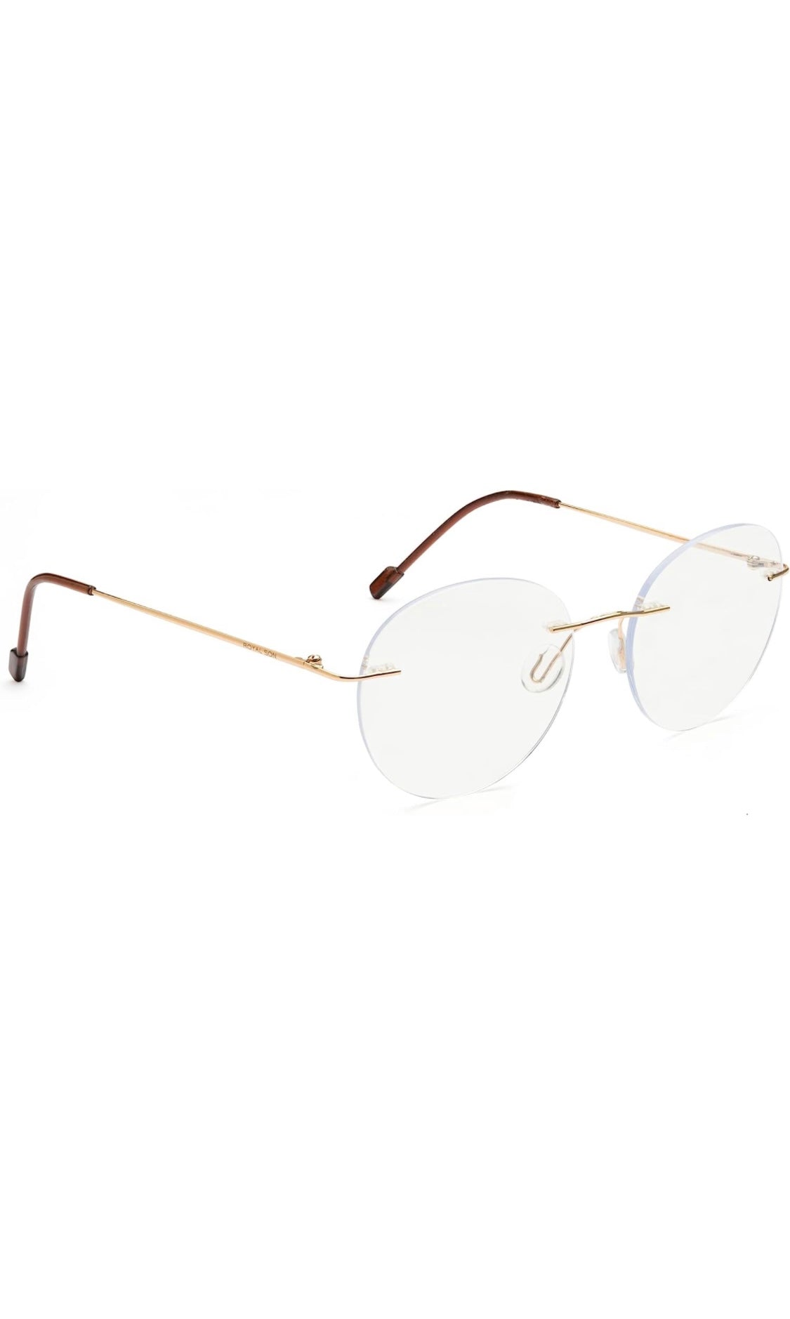 Round Signature Rimless Frame (Gold)