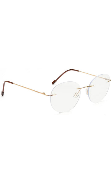 Round Signature Rimless Frame (Gold)